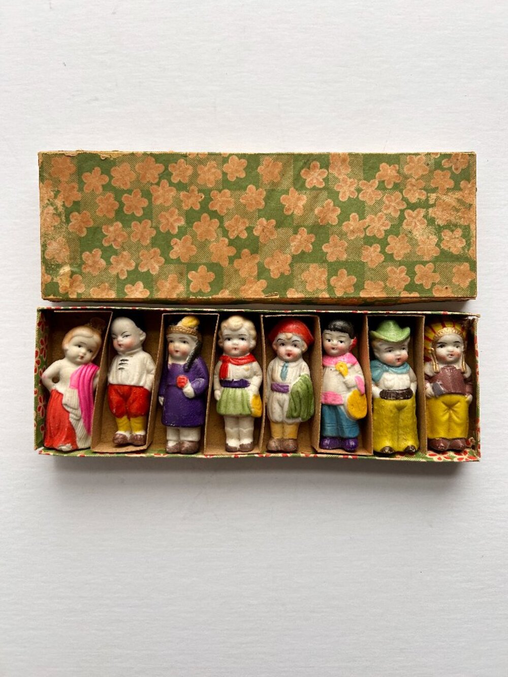 Antique Japanese Bisque Penny doll set of 8